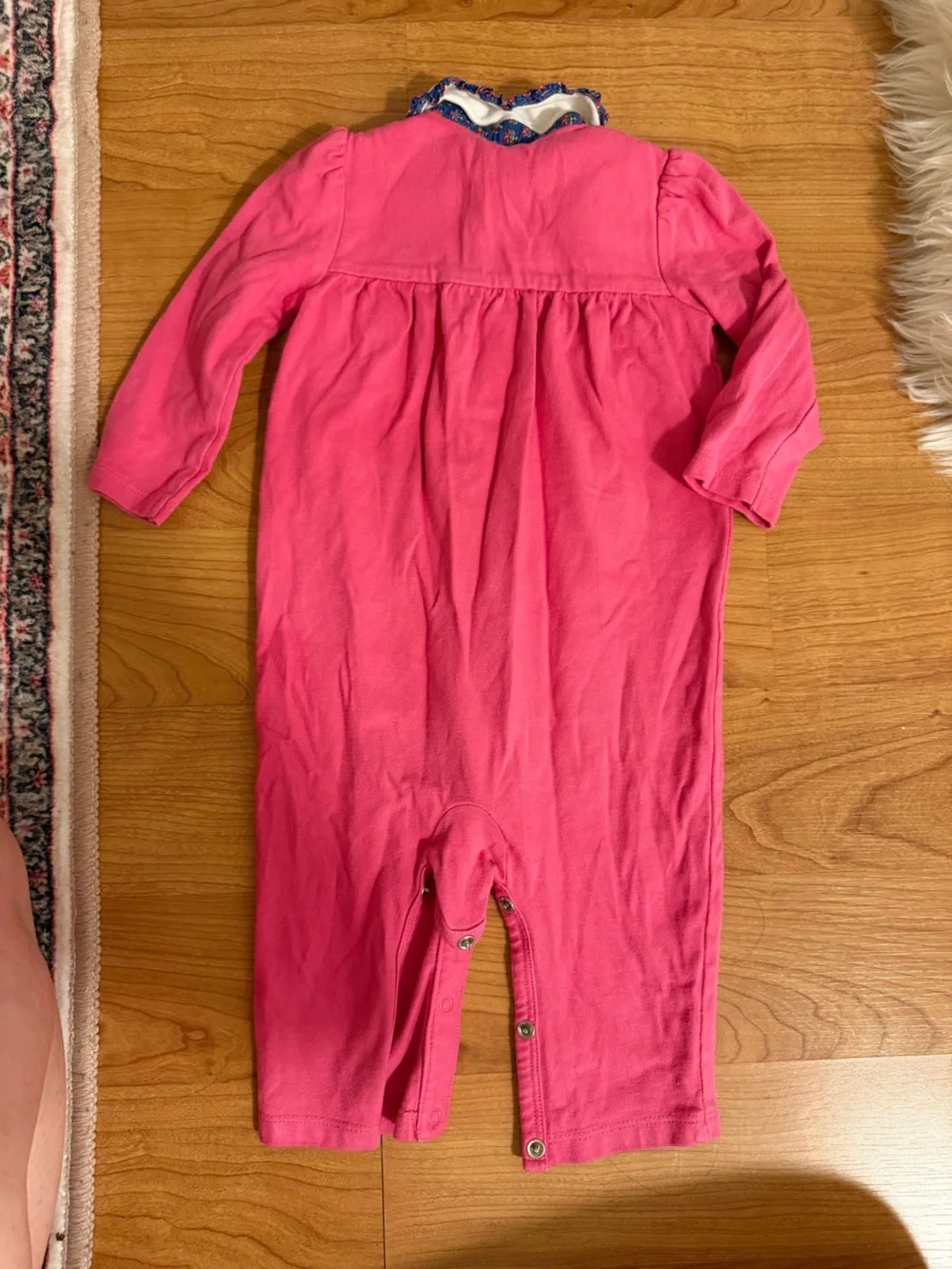 Ralph Lauren Bright Pink Infant Long-Sleeve Polo Romper